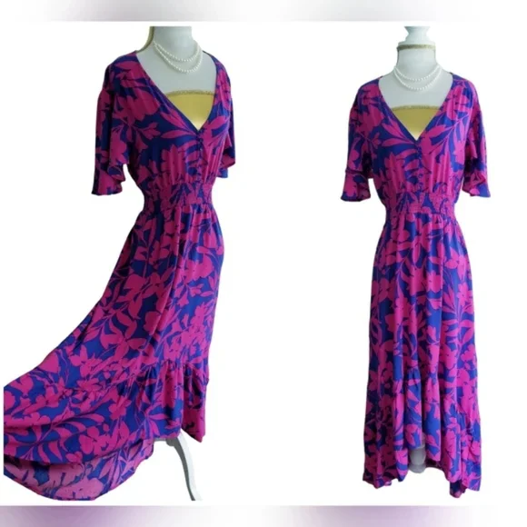 Anthropologie Abel the Label Smocked Printed Cottagecore Prairie Floral Dress S - Picture 2 of 8